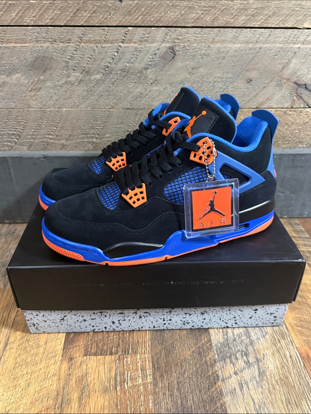 Nike Air Jordan 4 Retro Cavs 2012 Black Blue Orange Size 11 Like New w/ Box